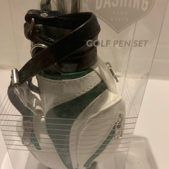 New Golf Bag with 3 Clubs Pen Set by Dashing Fine Gifts - Picture 4 of 5